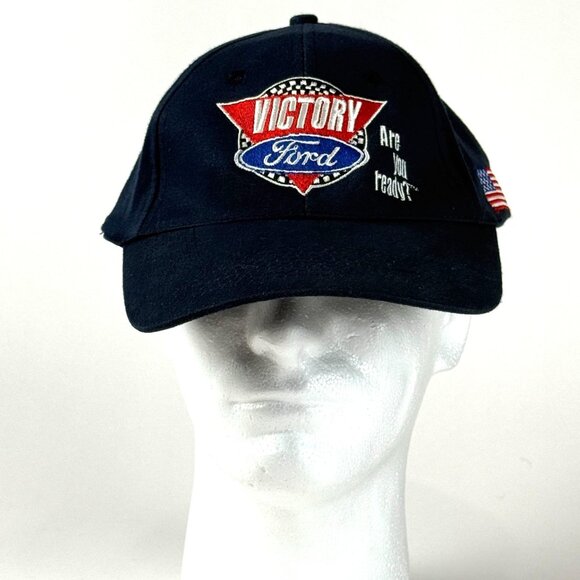 Hammette Int. Other - Victory Ford Embroidered Navy Blue Baseball With American Flag Adjustable hat